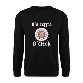 Coffee Lover Caffeine Molecule Java Latte Espresso - Unisex Pullover - Schwarz - Vorne - Alina (178cm) & Michal (187cm)