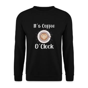 Coffee Lover Caffeine Molecule Java Latte Espresso - Unisex Pullover - Schwarz - Vorne - Alina (178cm) & Michal (187cm)