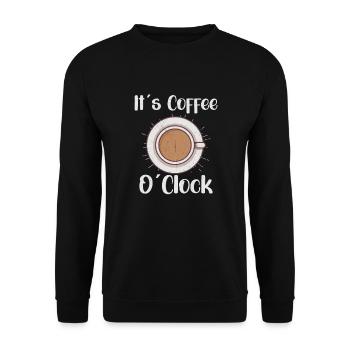 Coffee Lover Caffeine Molecule Java Latte Espresso - Unisex Pullover - Schwarz - Vorne - Alina (178cm) & Michal (187cm)
