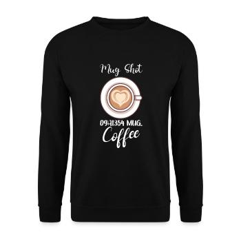 Coffee Lover Caffeine Molecule Java Latte Espresso - Unisex Pullover - Schwarz - Vorne - Alina (178cm) & Michal (187cm)
