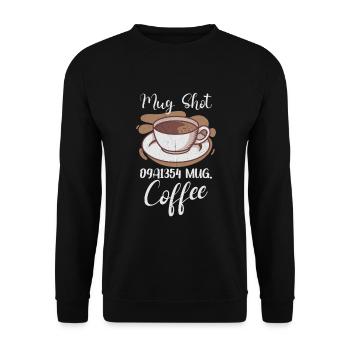Coffee Lover Caffeine Molecule Java Latte Espresso - Unisex Pullover - Schwarz - Vorne - Alina (178cm) & Michal (187cm)