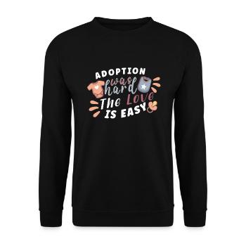 Funny Adoption Adoption Day Gifts - Unisex Sweatshirt - black - Front - Alina (178cm) & Michal (187cm)