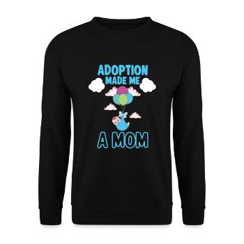 Funny Adoption Adoption Day Gifts - Unisex Sweatshirt - black - Front - Alina (178cm) & Michal (187cm)