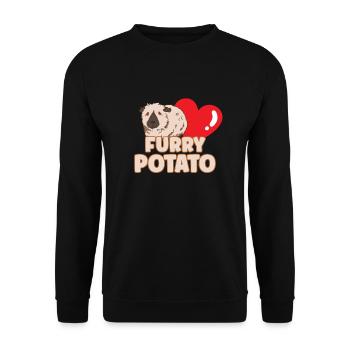 Idée cadeau de pomme de terre à fourrure pour les amateurs de cochon d’Inde - Sweat-shirt Unisexe - noir - Devant - Alina (178cm) & Michal (187cm)