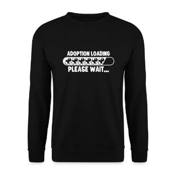 Lustige Adoptions-adoptions-tagesgeschenke - Unisex Pullover - Schwarz - Vorne - Alina (178cm) & Michal (187cm)