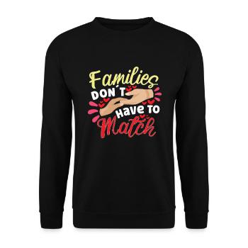 Lustige Adoptions-adoptions-tagesgeschenke - Unisex Pullover - Schwarz - Vorne - Alina (178cm) & Michal (187cm)