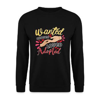 Funny Adoption Adoption Day Gifts - Unisex Sweatshirt - black - Front - Alina (178cm) & Michal (187cm)
