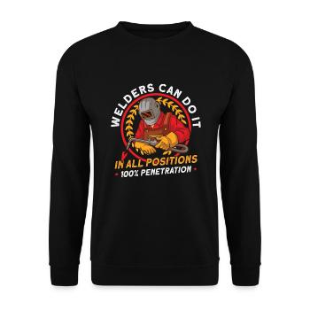 Soudeur Femme Drôle Drôle Soudage Petite Amie Cadeau - Sweat-shirt Unisexe - noir - Devant - Alina (178cm) & Michal (187cm)