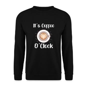 Coffee Lover Caffeine Molecule Java Latte Espresso - Unisex Pullover - Schwarz - Vorne - Alina (178cm) & Michal (187cm)