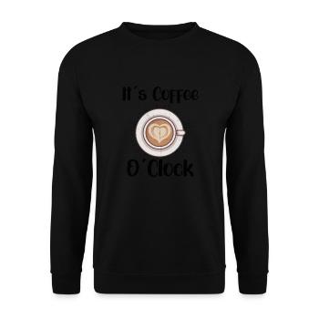 Amateur de café Molécule de caféine Java Latte Espresso - Sweat-shirt Unisexe - noir - Devant - Alina (178cm) & Michal (187cm)