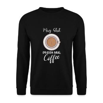 Coffee Lover Caffeine Molecule Java Latte Espresso - Unisex Pullover - Schwarz - Vorne - Alina (178cm) & Michal (187cm)