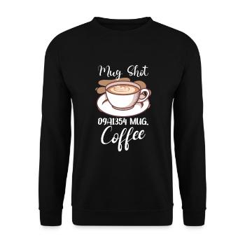 Coffee Lover Caffeine Molecule Java Latte Espresso - Unisex Pullover - Schwarz - Vorne - Alina (178cm) & Michal (187cm)