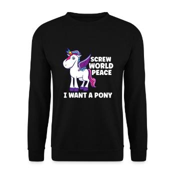 Horse Dressage Horseback-Riding Horse Girl Barn - Unisex Pullover - Schwarz - Vorne - Alina (178cm) & Michal (187cm)