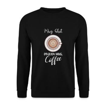 Coffee Lover Caffeine Molecule Java Latte Espresso - Unisex Pullover - Schwarz - Vorne - Alina (178cm) & Michal (187cm)