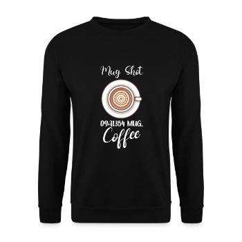Coffee Lover Caffeine Molecule Java Latte Espresso - Unisex Pullover - Schwarz - Vorne - Alina (178cm) & Michal (187cm)