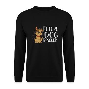 SAUVETAGE DE CHIEN DROITS DES ANIMAUX SAUVETAGE ADOPTION DE CHIENS DE SAUVETAGE - Sweat-shirt Unisexe - noir - Devant - Alina (178cm) & Michal (187cm)