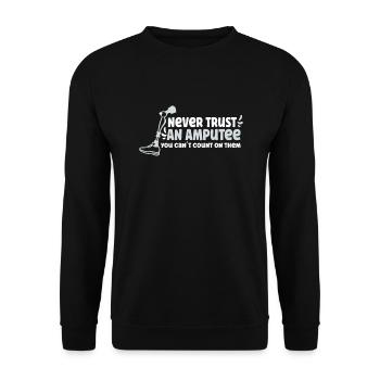 Handicapped Wheelchair Cyborg Leg Arm Amputee - Unisex Sweatshirt - black - Front - Alina (178cm) & Michal (187cm)
