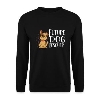 SAUVETAGE DE CHIEN DROITS DES ANIMAUX SAUVETAGE ADOPTION DE CHIENS DE SAUVETAGE - Sweat-shirt Unisexe - noir - Devant - Alina (178cm) & Michal (187cm)