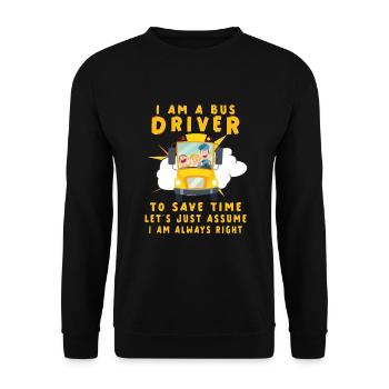 Funny School Bus Driver Appreciation anniversary - Unisex Pullover - Schwarz - Vorne - Alina (178cm) & Michal (187cm)