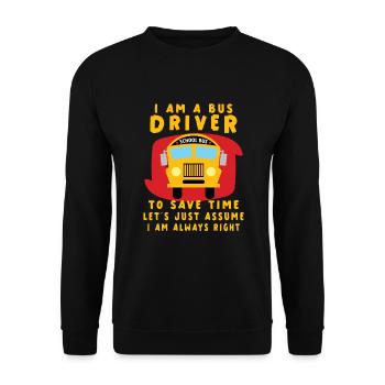 Funny School Bus Driver Appreciation anniversary - Unisex Pullover - Schwarz - Vorne - Alina (178cm) & Michal (187cm)