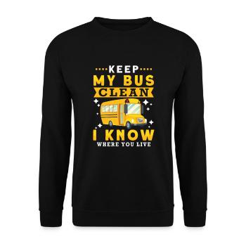 Funny School Bus Driver Appreciation anniversary - Unisex Sweatshirt - black - Front - Alina (178cm) & Michal (187cm)