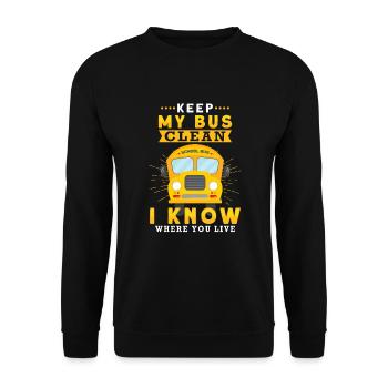 Funny School Bus Driver Appreciation anniversary - Unisex Sweatshirt - black - Front - Alina (178cm) & Michal (187cm)