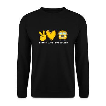 Funny School Bus Driver Appreciation anniversary - Unisex Pullover - Schwarz - Vorne - Alina (178cm) & Michal (187cm)