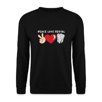 Dentist Dental Hygienist Gift Idea: Forbidden Love - Unisex Sweatshirt - black - Front - Alina (178cm) & Michal (187cm)