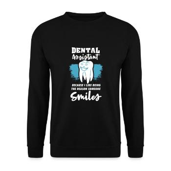 Funny Dentist Dental Assistant Dental Nurse - Unisex Pullover - Schwarz - Vorne - Alina (178cm) & Michal (187cm)