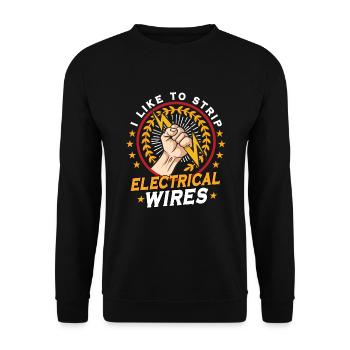 Drôle d’électricien ingénieur électricien Watt Watt - Sweat-shirt Unisexe - noir - Devant - Alina (178cm) & Michal (187cm)