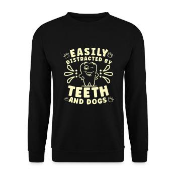 Dentist Dental Hygienist Gift Idea: Forbidden Love - Unisex Sweatshirt - black - Front - Alina (178cm) & Michal (187cm)