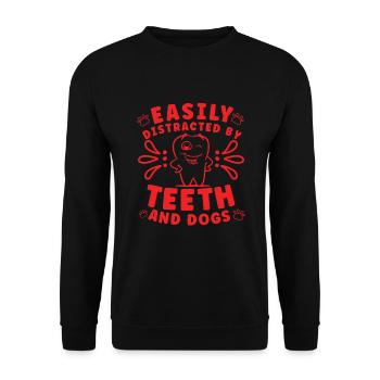 Dentist Dental Hygienist Gift Idea: Forbidden Love - Unisex Sweatshirt - black - Front - Alina (178cm) & Michal (187cm)