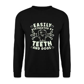 Dentist Dental Hygienist Gift Idea: Forbidden Love - Unisex Sweatshirt - black - Front - Alina (178cm) & Michal (187cm)