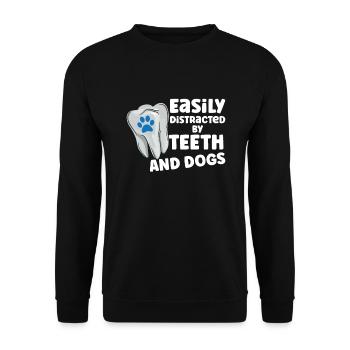 Dentist Dental Hygienist Gift Idea: Forbidden Love - Unisex Sweatshirt - black - Front - Alina (178cm) & Michal (187cm)