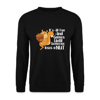 Funny Squirrel Fan Squirrel Lover Chipmunk Addict - Unisex Sweatshirt - black - Front - Alina (178cm) & Michal (187cm)