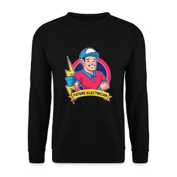 Electrician Electrical Engineer Lineman Electrical - Unisex Sweatshirt - black - Front - Alina (178cm) & Michal (187cm)