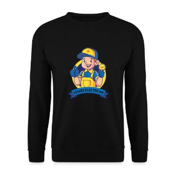 Electrician Electrical Engineer Lineman Electrical - Unisex Pullover - Schwarz - Vorne - Alina (178cm) & Michal (187cm)