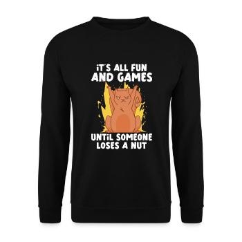 Funny Squirrel Fan Squirrel Lover Chipmunk Addict - Unisex Sweatshirt - black - Front - Alina (178cm) & Michal (187cm)