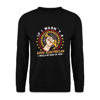 Electrician Electrical Engineer Lineman Electrical - Unisex Sweatshirt - black - Front - Alina (178cm) & Michal (187cm)