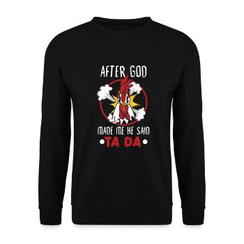 Poulet Fermier Cadeau Drôle Poulets Ferme de Campagne - Sweat-shirt Unisexe - noir - Devant - Alina (178cm) & Michal (187cm)