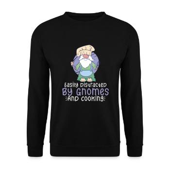 Cuisine Cuisinier Chef Gnomes Gnome Lover Drôle Gnome Gnome - Sweat-shirt Unisexe - noir - Devant - Alina (178cm) & Michal (187cm)