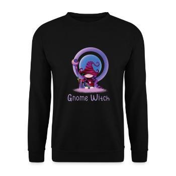 Halloween Witch Gnomes Gnome Lover Funny Gnome - Unisex Sweatshirt - black - Front - Alina (178cm) & Michal (187cm)