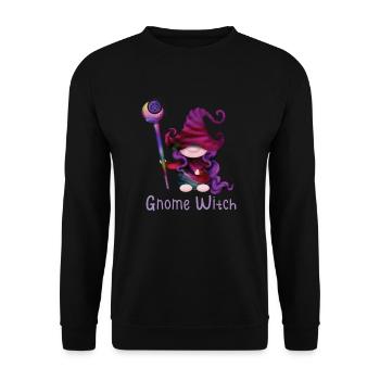 Halloween Witch Gnomes Gnome Lover Funny Gnome - Unisex Sweatshirt - black - Front - Alina (178cm) & Michal (187cm)