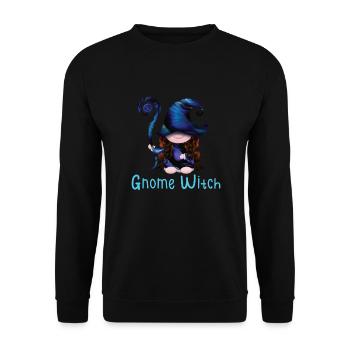 Halloween Witch Gnomes Gnome Lover Funny Gnome - Unisex Sweatshirt - black - Front - Alina (178cm) & Michal (187cm)