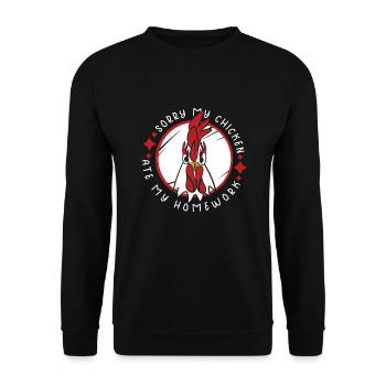 Poulet Fermier Cadeau Drôle Poulets Ferme de Campagne - Sweat-shirt Unisexe - noir - Devant - Alina (178cm) & Michal (187cm)