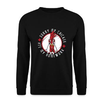 Poulet Fermier Cadeau Drôle Poulets Ferme de Campagne - Sweat-shirt Unisexe - noir - Devant - Alina (178cm) & Michal (187cm)