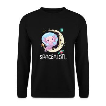 Axolotl Astronaut Astronomy Solar System Poison - Unisex Sweatshirt - black - Front - Alina (178cm) & Michal (187cm)