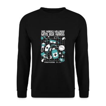 Infirmière Infirmière Infirmière Clinique Paramédicale - Sweat-shirt Unisexe - noir - Devant - Alina (178cm) & Michal (187cm)