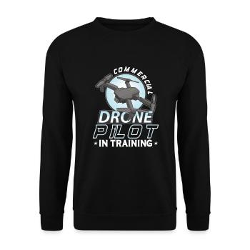 Drone Pilot Grandpa Gift Idea Old Man With - Unisex Sweatshirt - black - Front - Alina (178cm) & Michal (187cm)