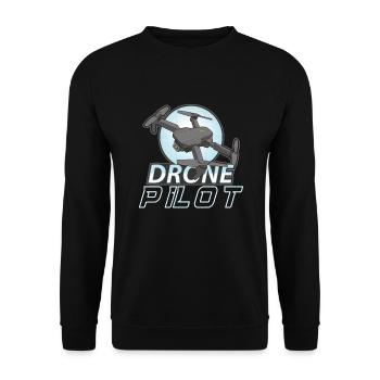Drohne Pilot Opa Geschenkidee Alter Mann Mit - Unisex Pullover - Schwarz - Vorne - Alina (178cm) & Michal (187cm)